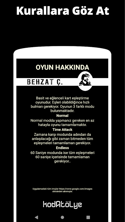 Screenshot Behzat C. Card Matching Game 4