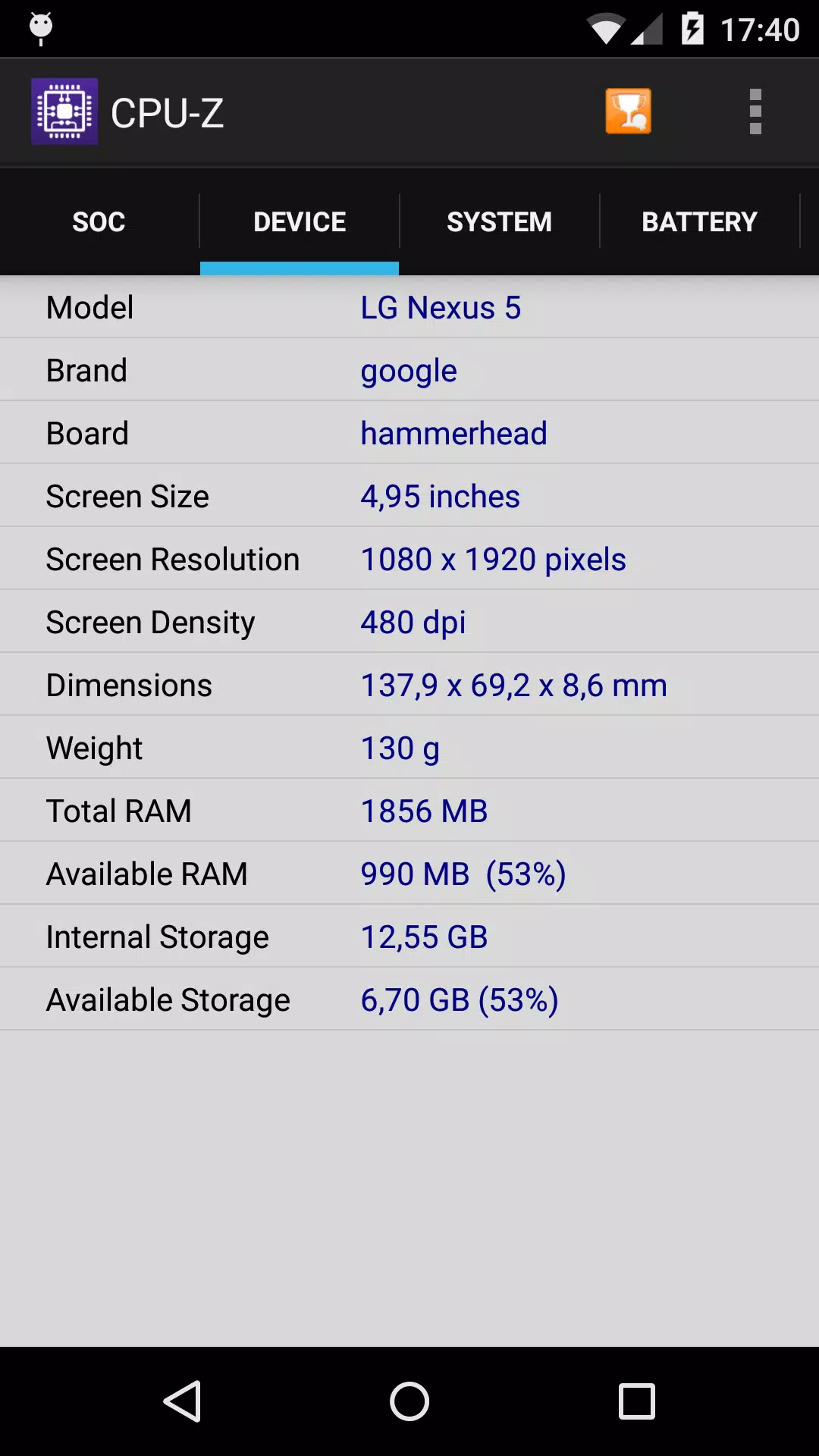 ภาพหน้าจอ CPU-Z 2