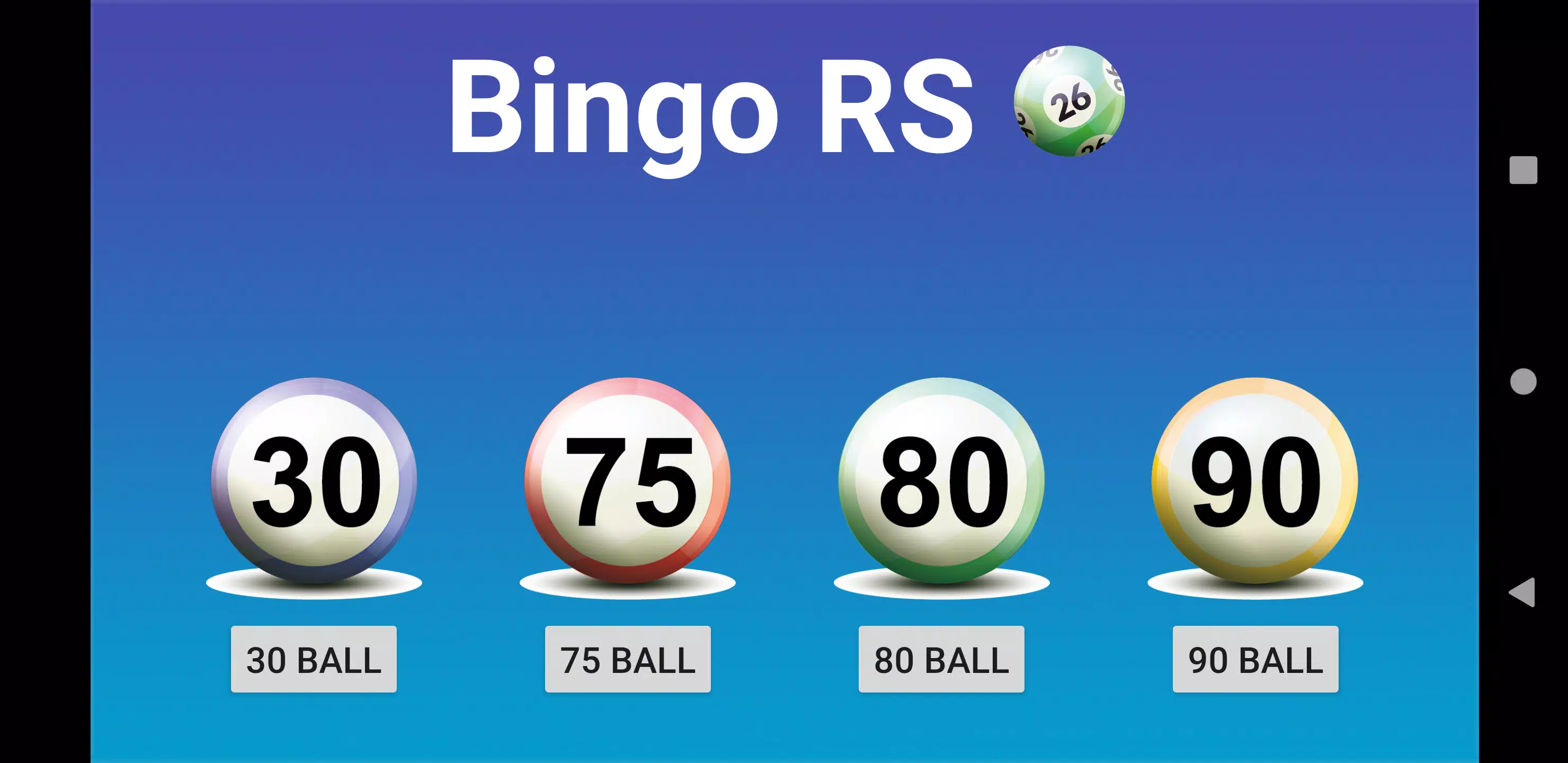 Bingo RS экрана 1