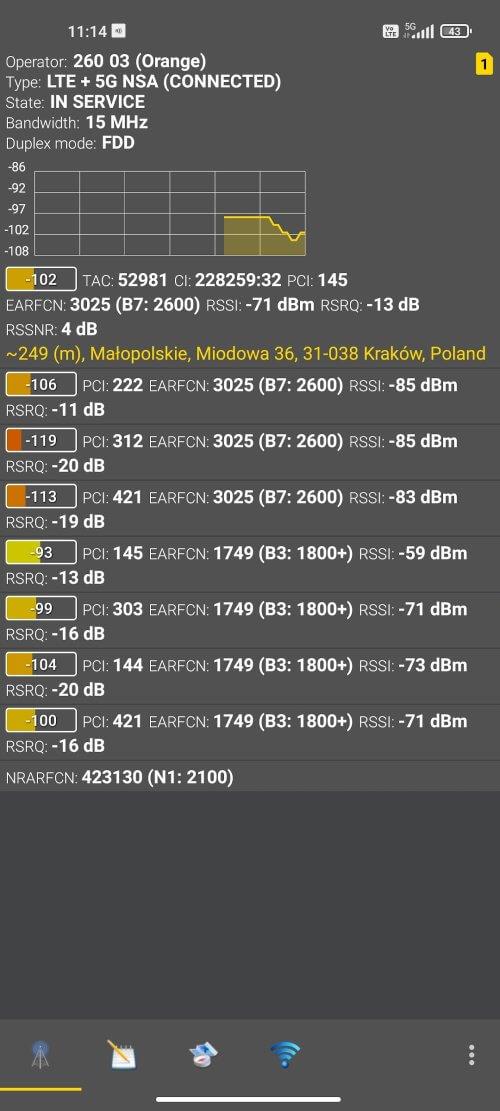 ภาพหน้าจอ Netmonitor: 5G, Cell & WiFi 1