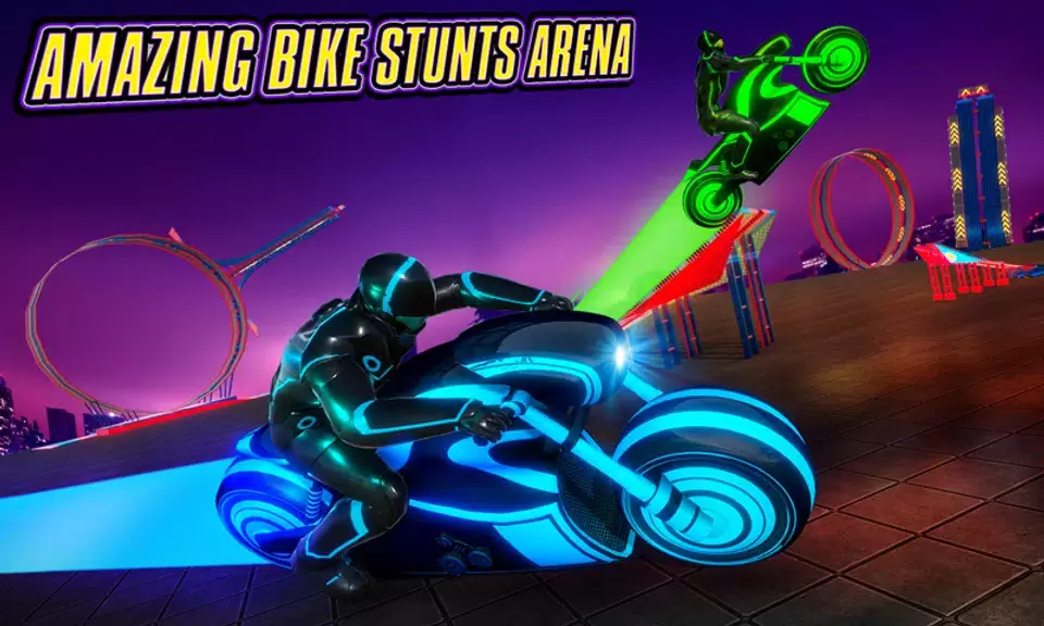 Light Bike Stunt Racing Game Ekran Görüntüsü 3