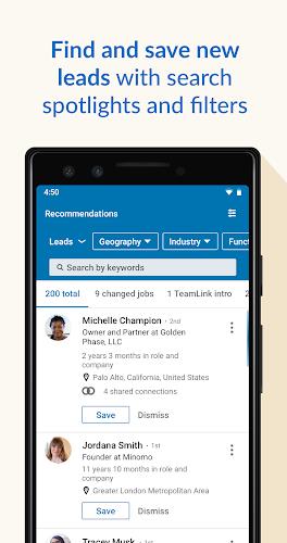 ภาพหน้าจอ LinkedIn Sales Navigator 2