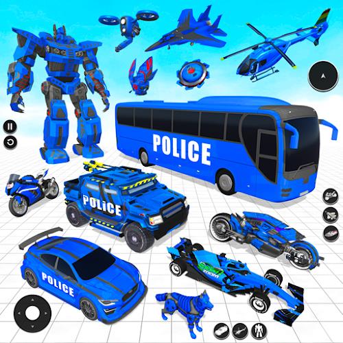 Police Bus Robot Bike Games 스크린 샷 1