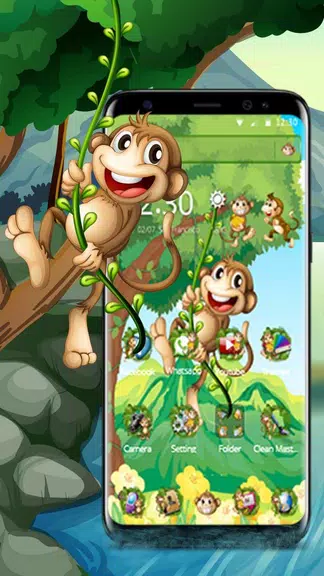 The Cute Cartoon Monkey Theme屏幕截圖1