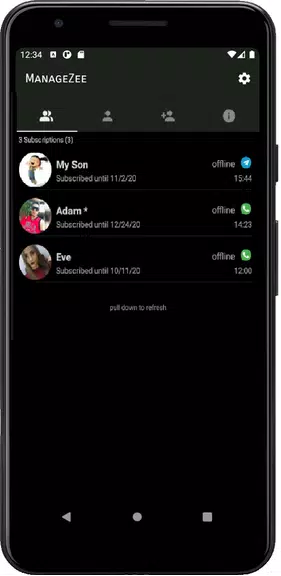 ManageZee Online State Notify экрана 2