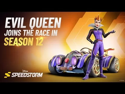 Evil Queen races in Disney Speedstorm
