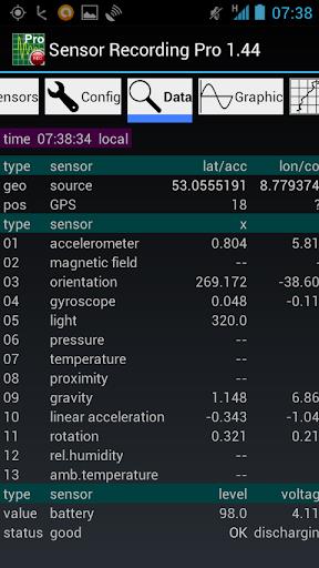 Sensor Recording Lite屏幕截圖3