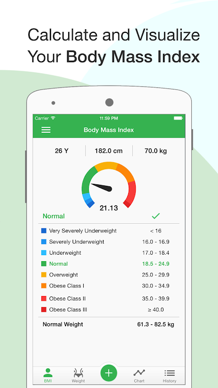 BMI Calculator: Weight Tracker Capture d'écran 1