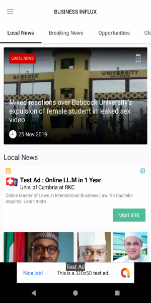 Screenshot Business Influx News 2