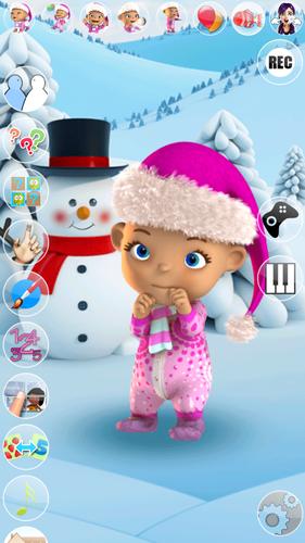 Talking Baby Babsy Winter Fun экрана 2