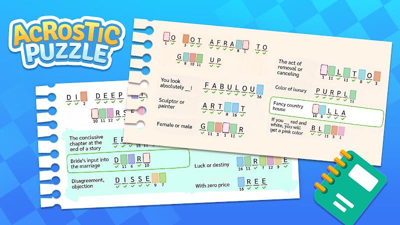 Screenshot Acrostic Puzzle: Logic Fill in 3