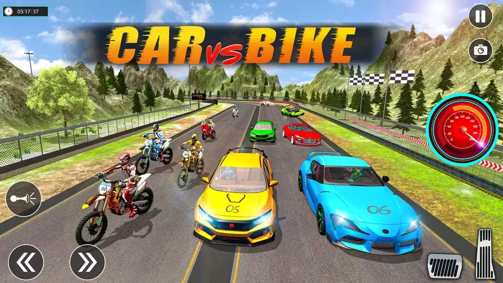 Sports Car vs Bike Racing 스크린 샷 1