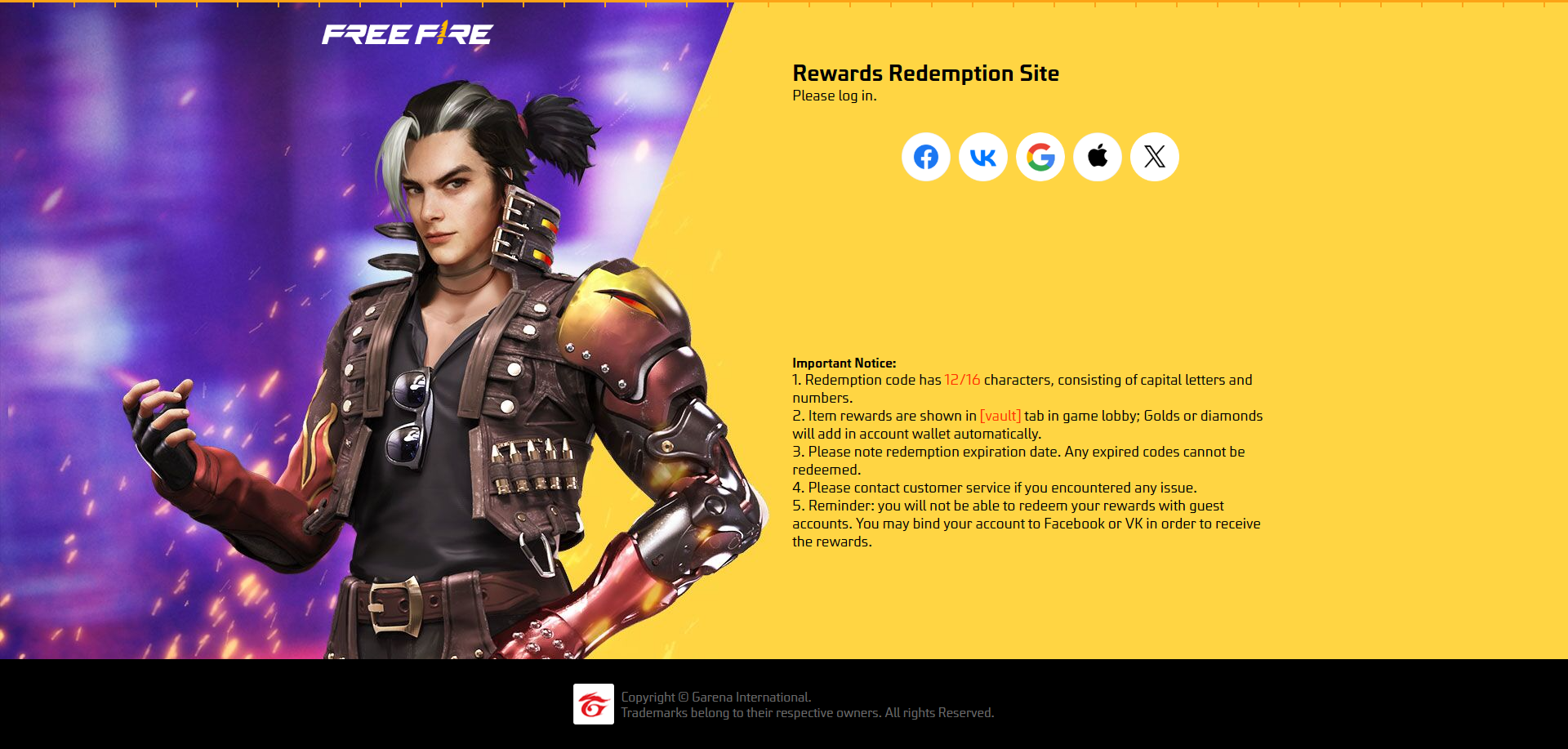 Free Fire MAX Code Redemption