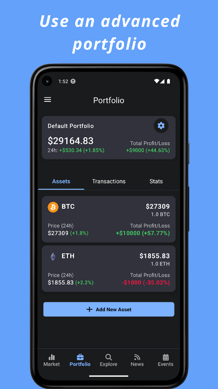 Crypto Hub Coin Stats Tracker экрана 2