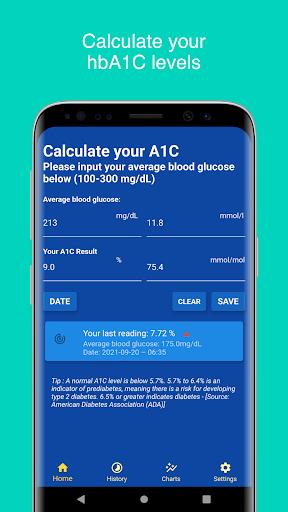 Screenshot Calculadora A1C - Rastreamento 1