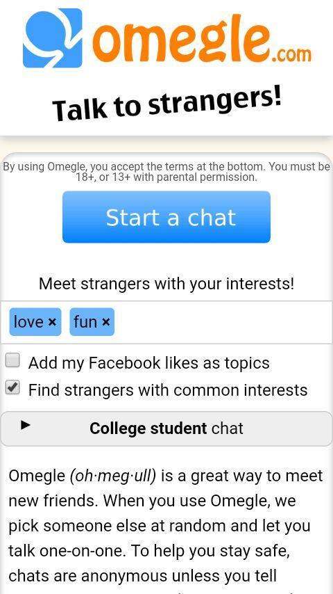 ภาพหน้าจอ Omegle Chat - Talk to Strangers 1