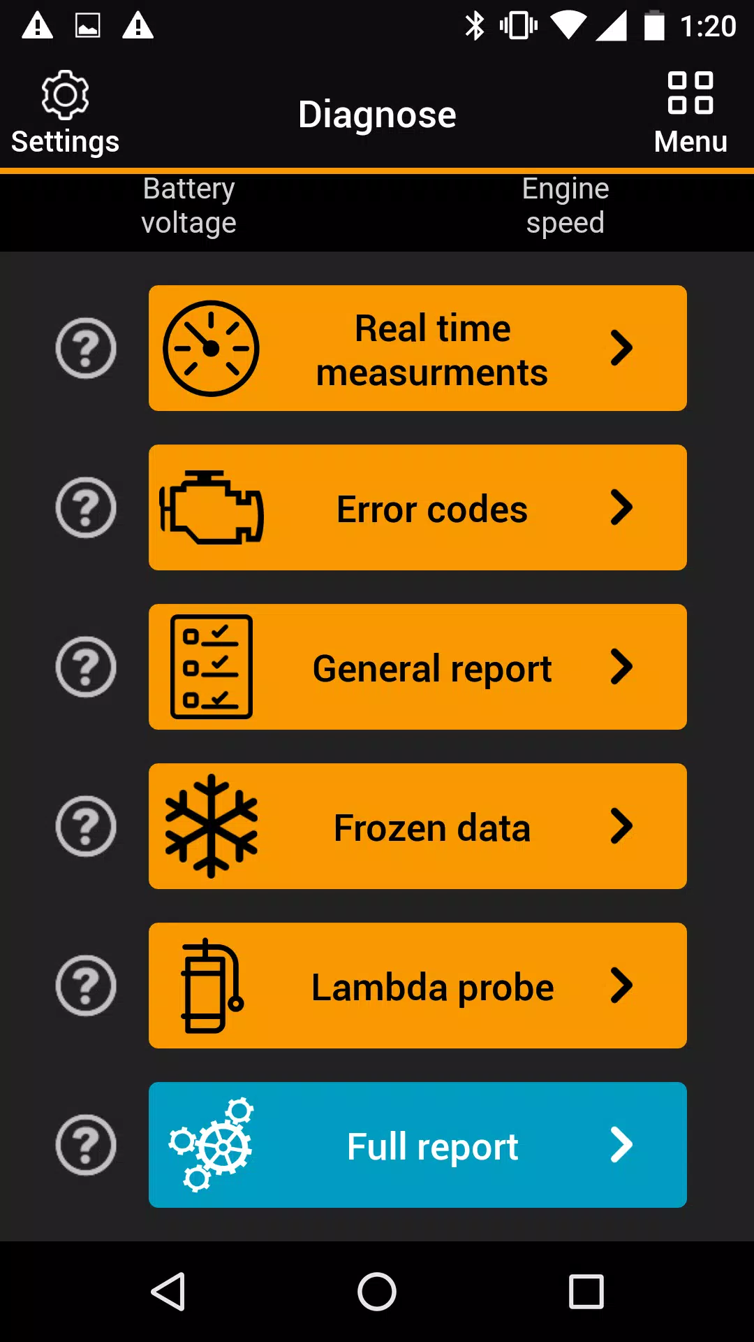 ภาพหน้าจอ OBDclick 1