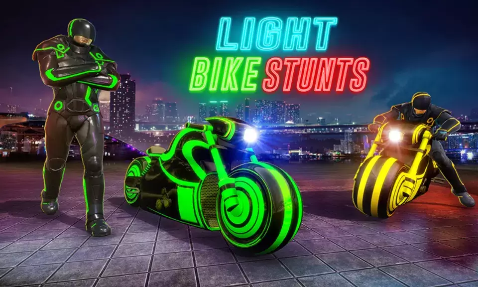 Light Bike Stunt Racing Game Ekran Görüntüsü 4