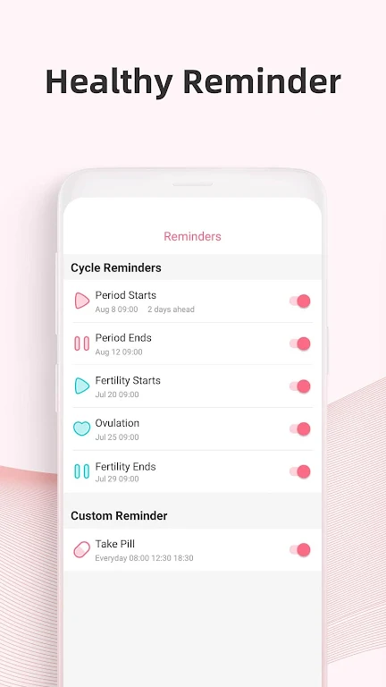 PinkBird Period Tracker Captura de pantalla 4