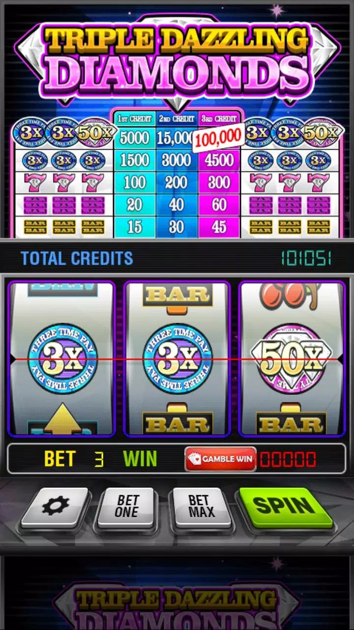 Triple Dazzling Diamonds Slots スクリーンショット 1