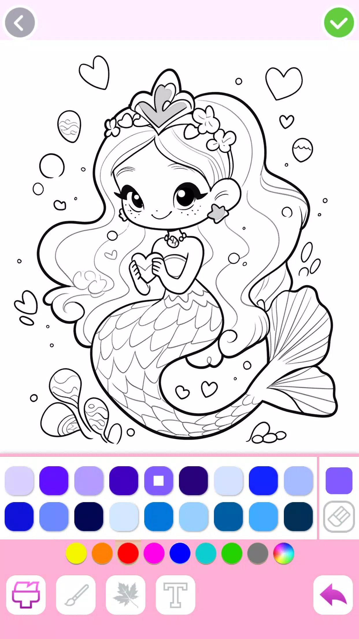 Mermaid Coloring:Mermaid games screenshot 1