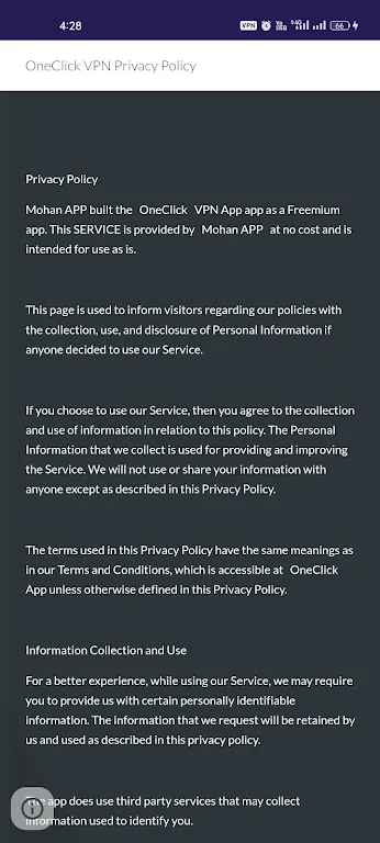 OneClick VPN - Turbo VPN App экрана 4