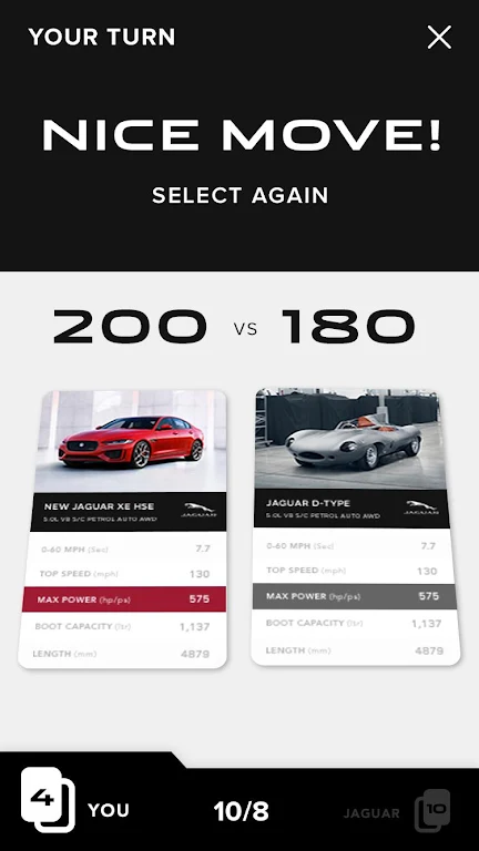 ภาพหน้าจอ Jaguar Land Rover Top Trumps 4