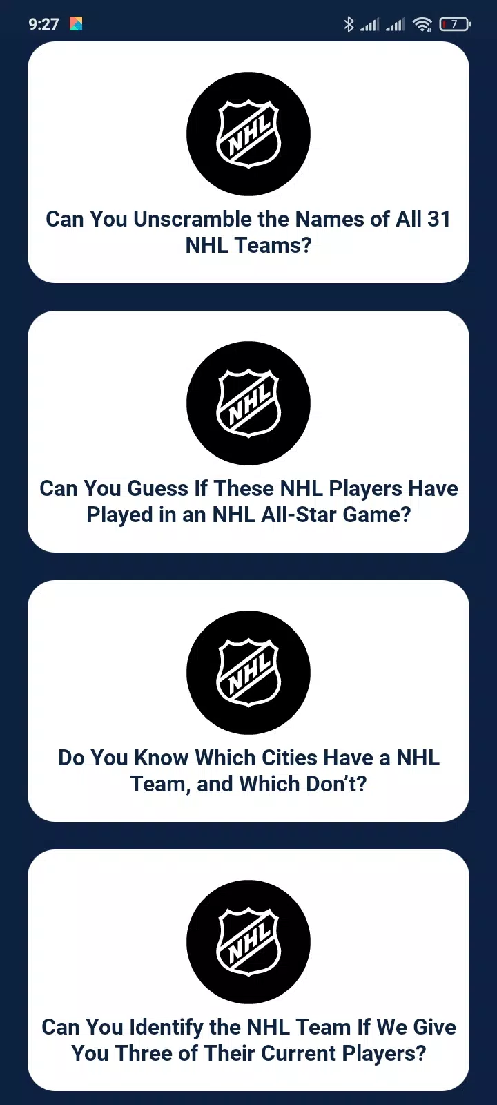 Trivia Game For NHL Addict! Screenshot 1