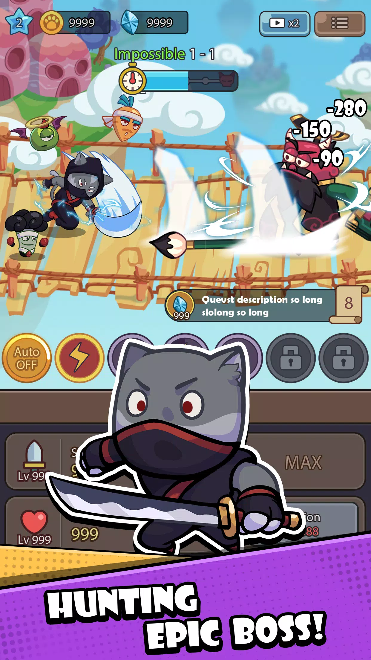 Cat Hero: Idle RPG War Schermafbeelding 4