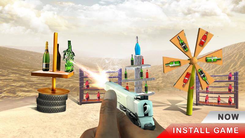 Gun Bottle Shooting game zrzut ekranu 2