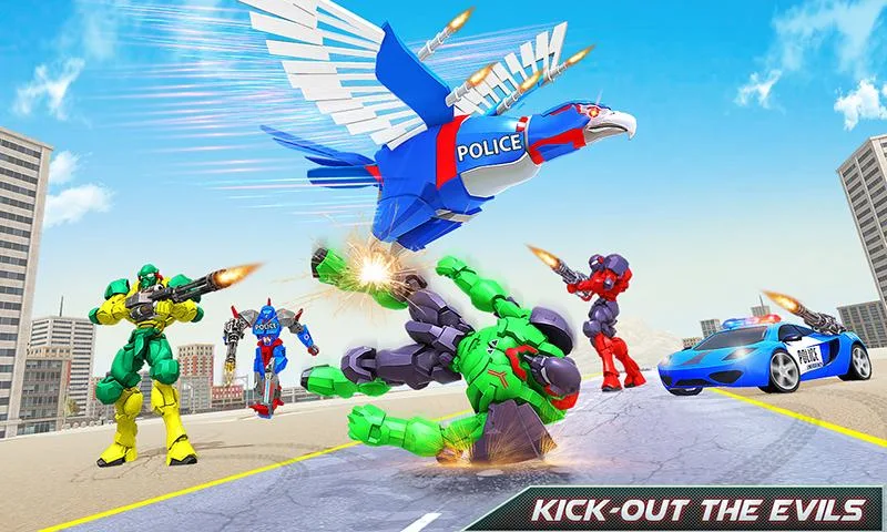 ภาพหน้าจอ Flying Eagle Robot Car Games 1