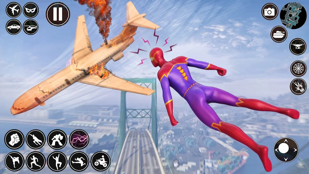 Spider Rope Man Superhero Game ảnh chụp màn hình 1