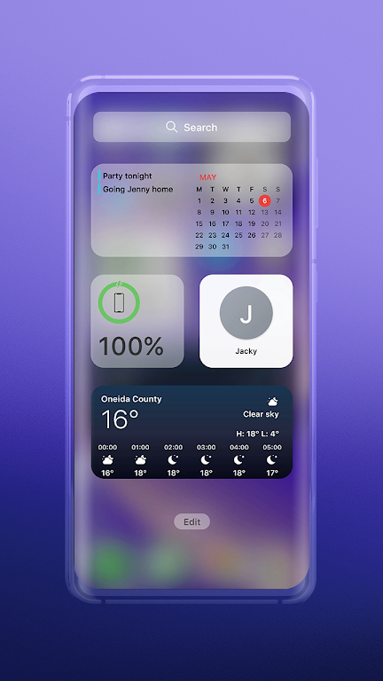 Widgets: ios 17 theme captura de pantalla 3