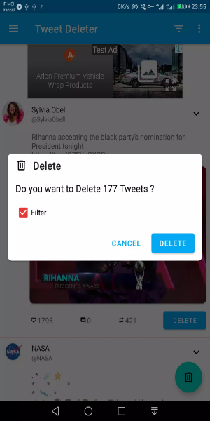 Screenshot Tweet Deleter - Delete Your Tweets 1