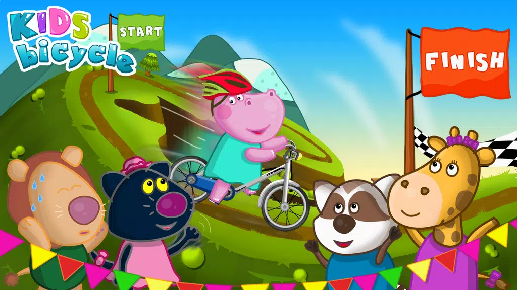 Hippo Bicycle: Kids Racing screenshot 1