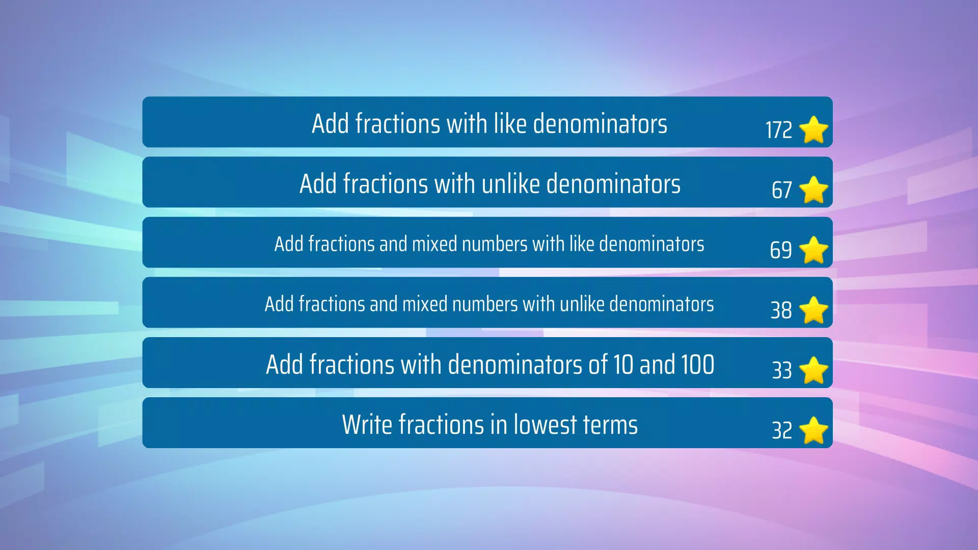 ภาพหน้าจอ Adding Fractions Math Game 1