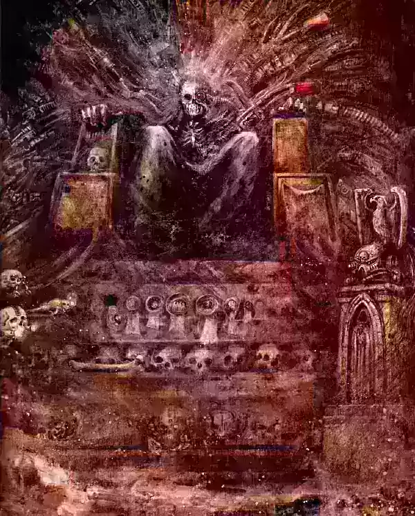 The Emperor of Mankind artwork by John Blanche