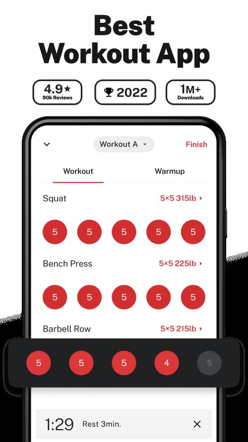 StrongLifts Weight Lifting Log 스크린 샷 1