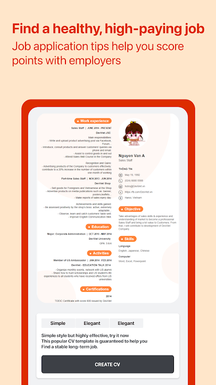 Cover Letter for Job App 스크린 샷 2