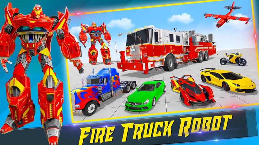 Fire Truck Robot Car Game स्क्रीनशॉट 4