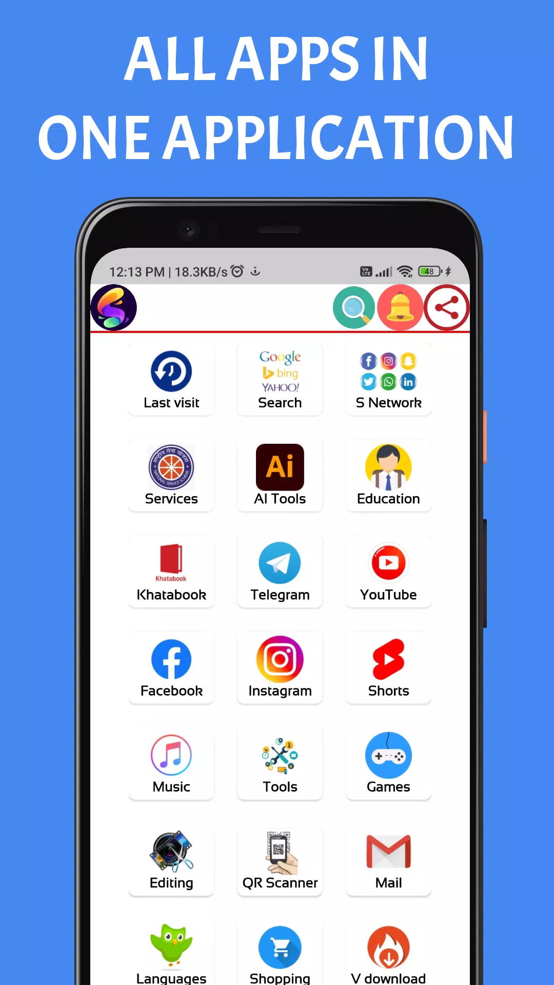 Snowzo : All Social Media Apps ảnh chụp màn hình 1