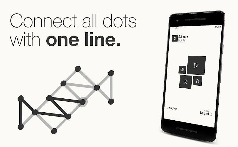 1Line & dots. Puzzle game. Screenshot 1