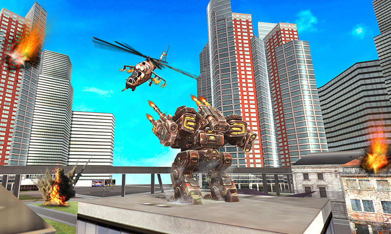 Gunship Helicopter Robot Game Screenshot 2