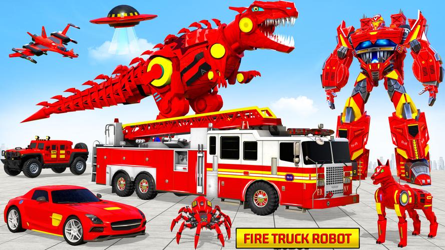 Fire Truck Robot Car Game captura de pantalla 2