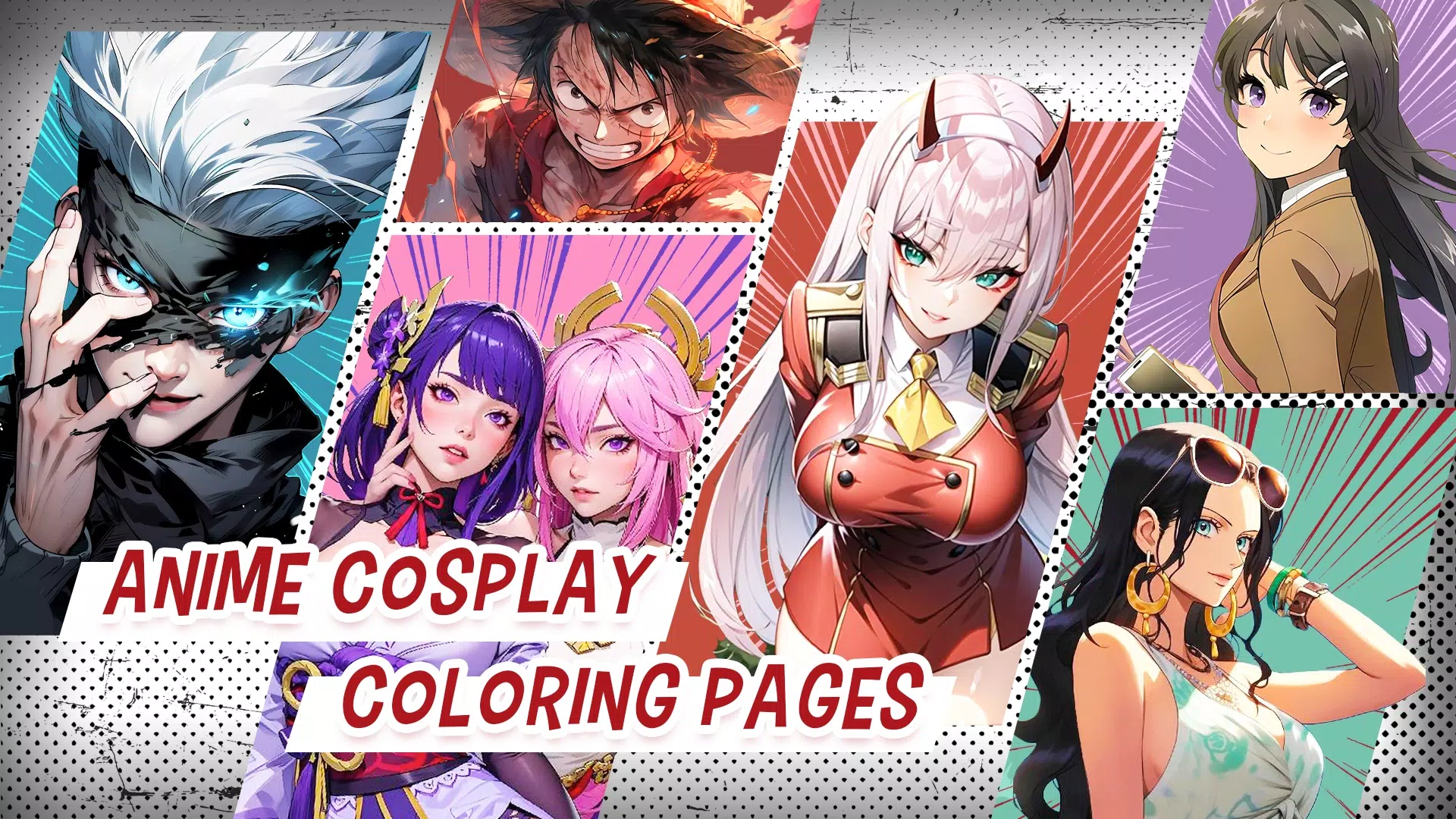 Anime Cosplay Coloring Pages ảnh chụp màn hình 3