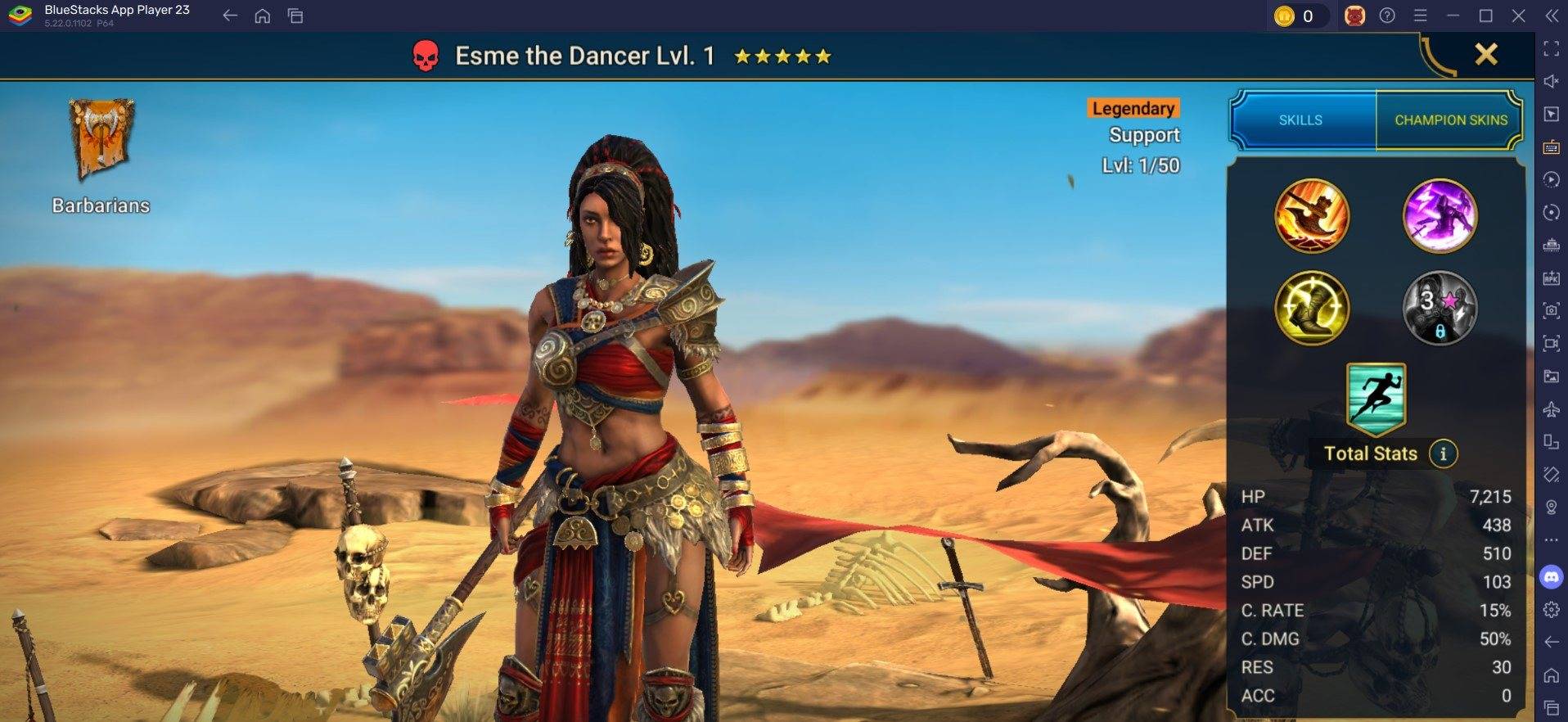 Esme el bailarín: habilidades, maestría y consejos de juego en Raid: Shadow Legends