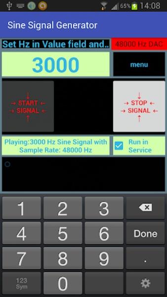 Sine SignalnGenerator Capture d’écran3