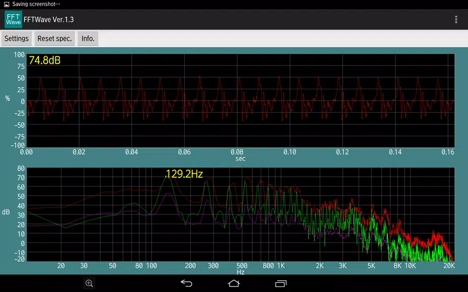 Sound monitor FFTWave Screenshot 2