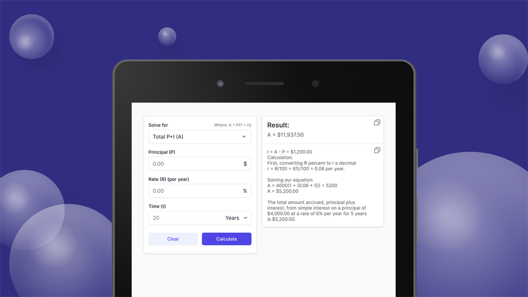 Screenshot Simple Interest Calculator 2