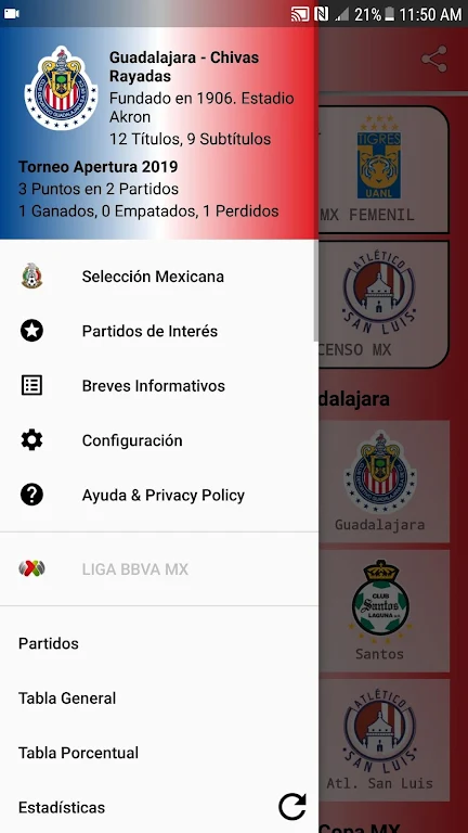 SoccerLair Mexican Leagues ảnh chụp màn hình 1